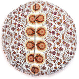 Funda bohemia para cojín, de 32 pulgadas, con diseño de mandala, para meditación, decorativa, otomana, grande, para exteriores, decoración del hogar, decoración de arte en el hogar, redonda, con pompones de algodón, cómoda