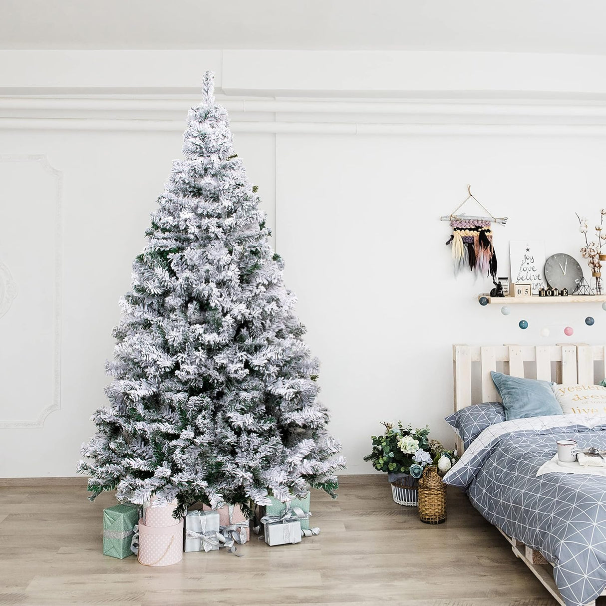 Árbol de Navidad Artificial 7.5FT, con soporte metálico, fácil montaje