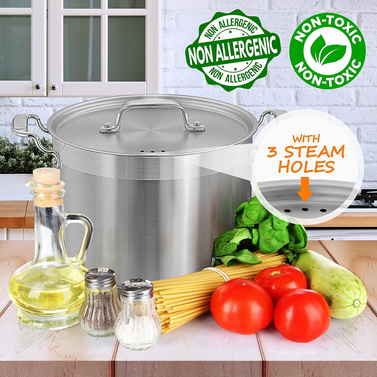 Olla de acero inoxidable de 8 cuartos NUTRICHEF NCSPT8Q