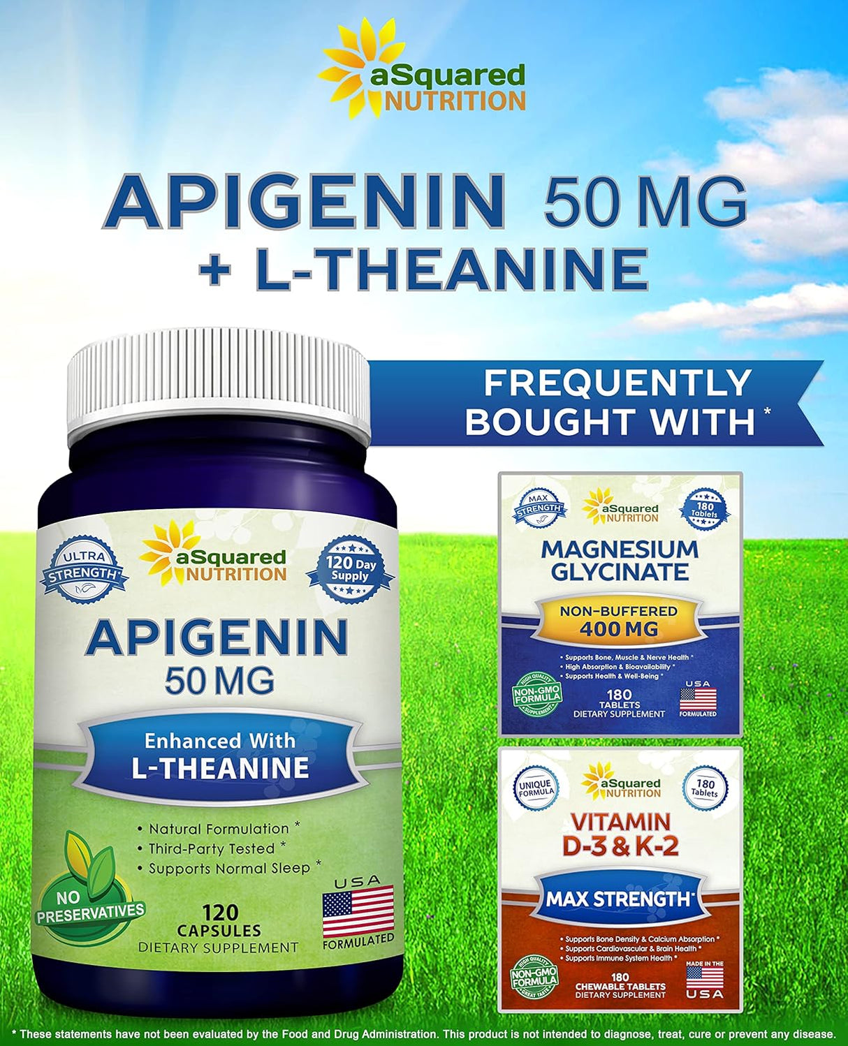 Píldoras de suplemento de apigenina para el sueño