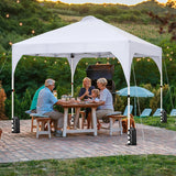 Tienda de Playa: Carpa Plegable 10x10 con Ventilación Blanca