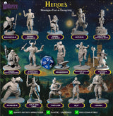 Miniaturas de Héroes y Compañeros Animales para D&D 28-32mm