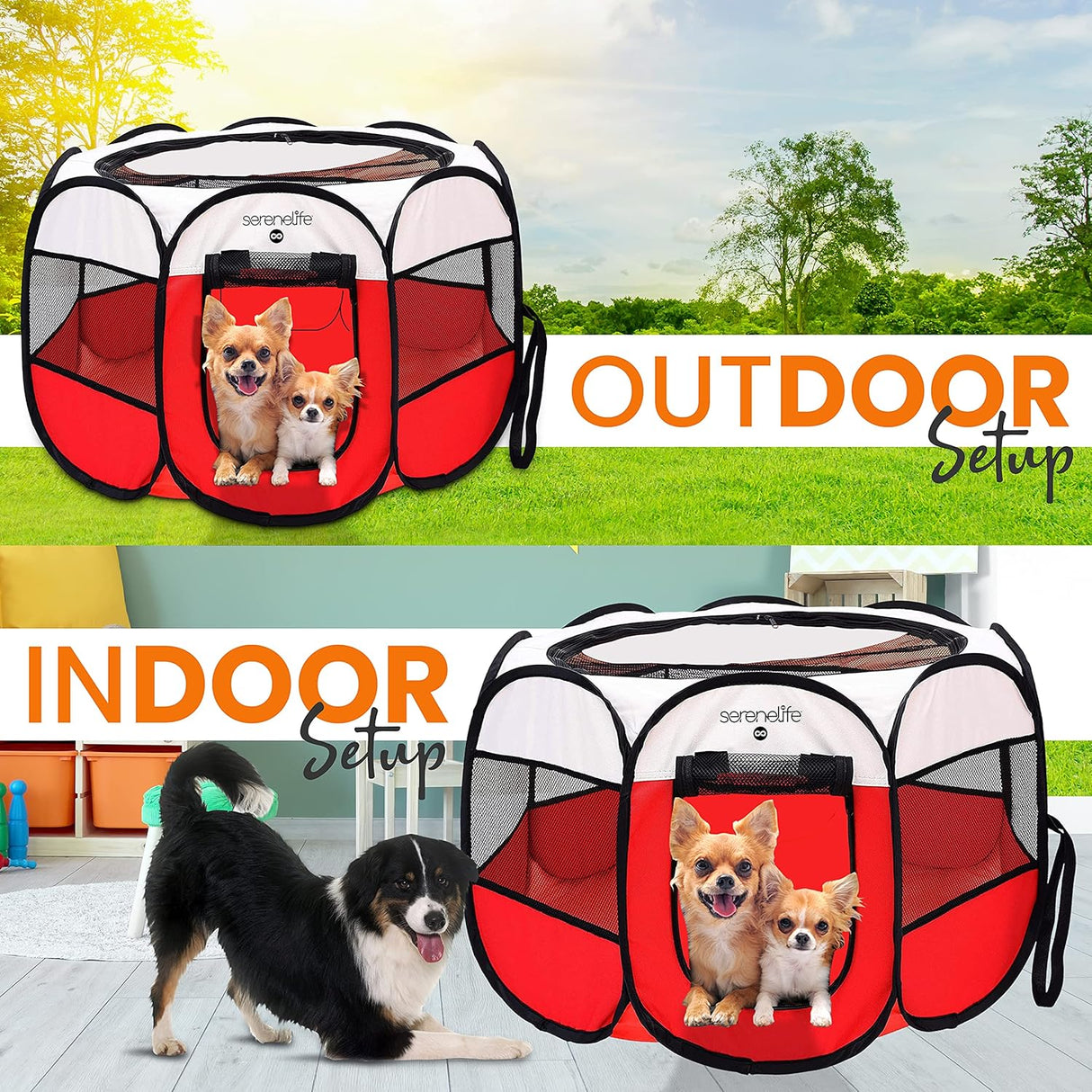 Casa para Perros plegable portátil SERENELIFE ‎SLPTMLR109