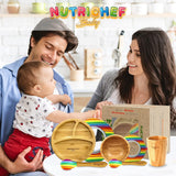 Juego de vajilla de bambú para bebé NutriChef NCBPS16