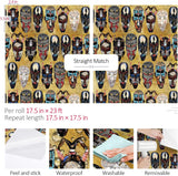 Papel Tapiz Removible Adhesivo 17.5in X 23ft Retro Funky