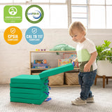ECR4Kids SoftZone - Cojines de suelo, cuadrados, asientos flexibles, esmeralda, 6 piezas