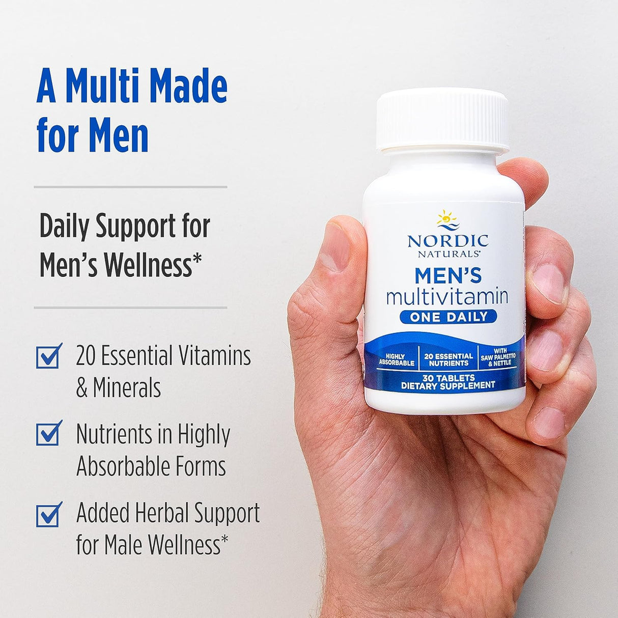 Multivitamina Diaria Hombre Nordic Naturals - 20 Nutrientes