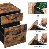 Gabinete de Archivos VASAGLE con Ruedas, 2 Cajones, Rustic Brown