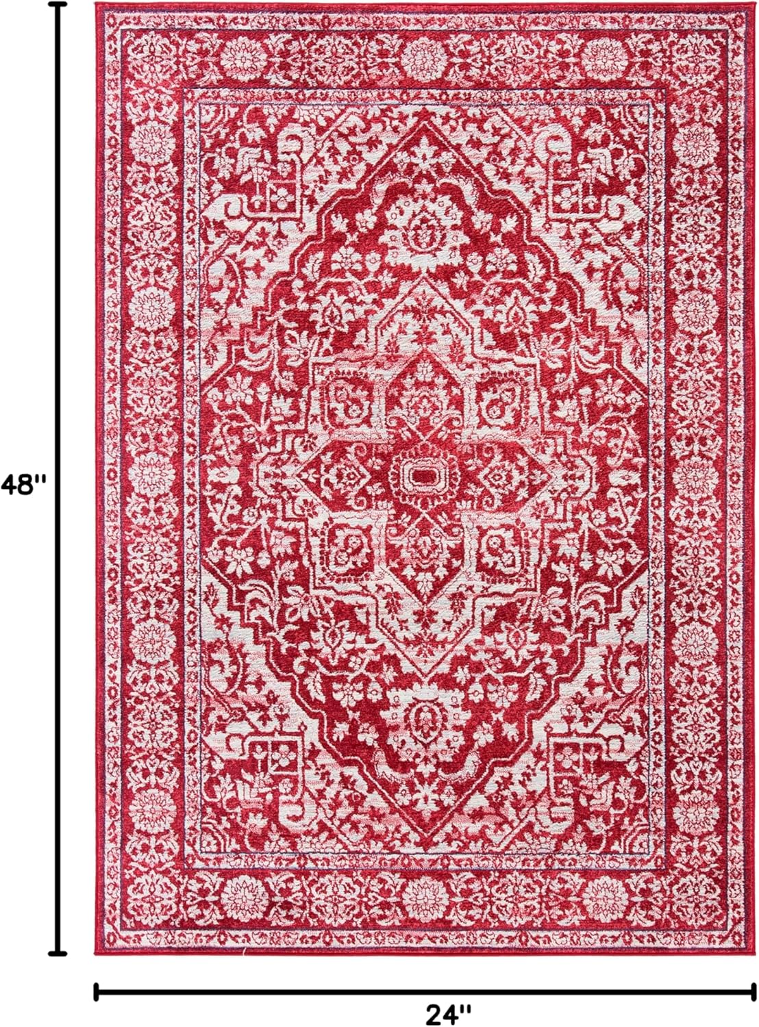 Alfombra Acento Medallón Distressed, Fácil Cuidado, BNT832Q