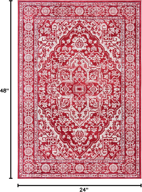 Alfombra Acento Medallón Distressed, Fácil Cuidado, BNT832Q