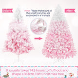 Árbol de Navidad artificial de 6 pies, preiluminado y nevado