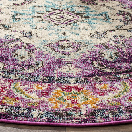 Alfombra Redonda Boho Chic, Diseño Medallón, MNC243L
