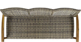 Sofá de madera y mimbre para exterior Marcia 75.50x31.00x31.50