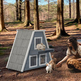 Casa para gatos al aire libre resistente color gris