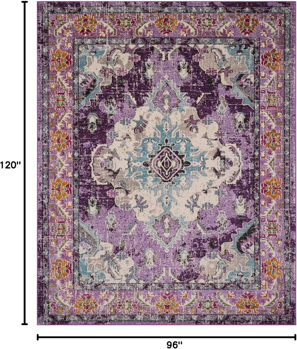 Alfombra de área Boho Chic Medallón, Diseño Distinguido, MNC243L