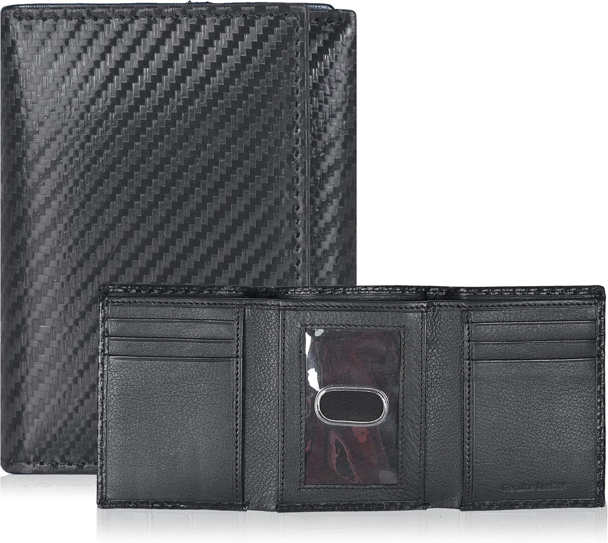 Billetera de Piel Trifold para Hombre - RFID, 9 Tarjetas, 2 ID