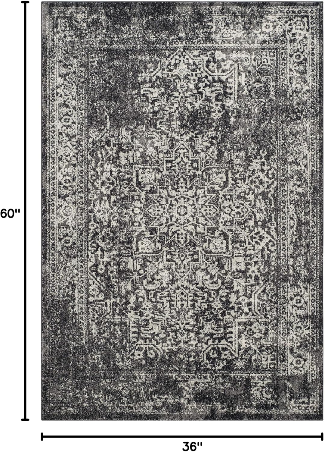 Alfombra Oriental Desgastada para Sala o Dormitorio, EVK256R