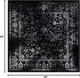 Alfombra de área cuadrada, diseño oriental, fácil cuidado, ADR109Z-8SQ