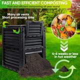 Bin de Compostaje F2C 80 Gal, Aeración, 300 L, Fácil Montaje