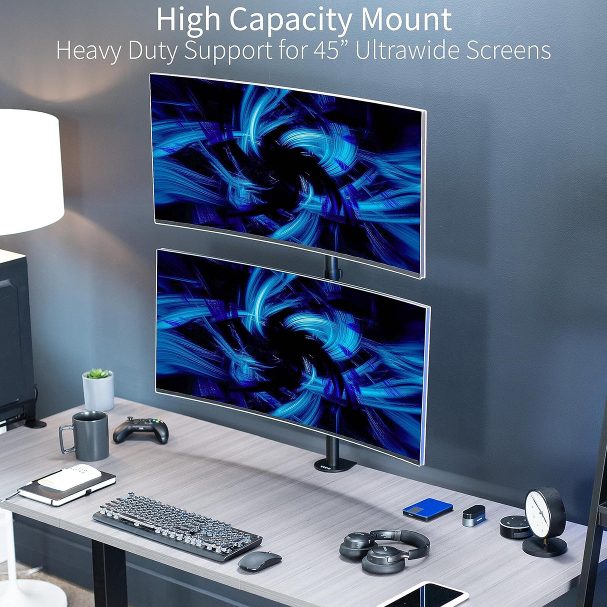 Soporte Doble para Monitores Ultra Anchos VIVO, STAND-V200R