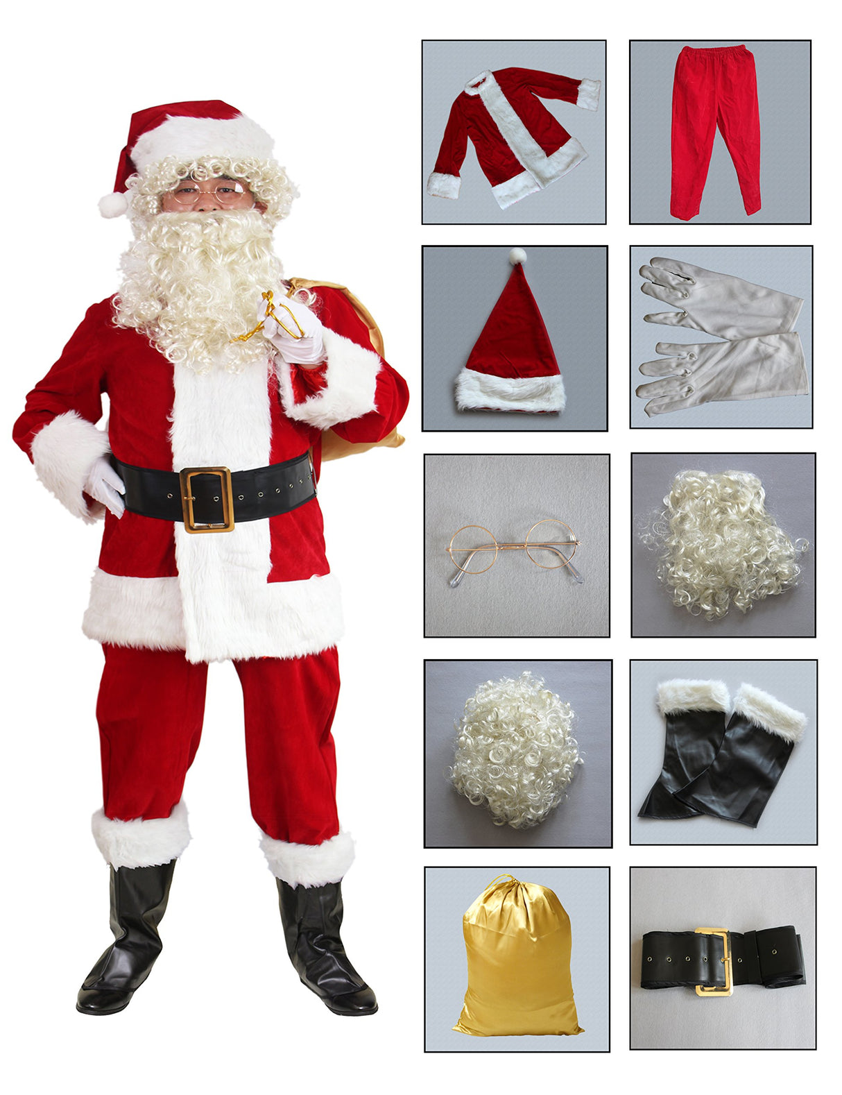 Traje de Santa 10 piezas.