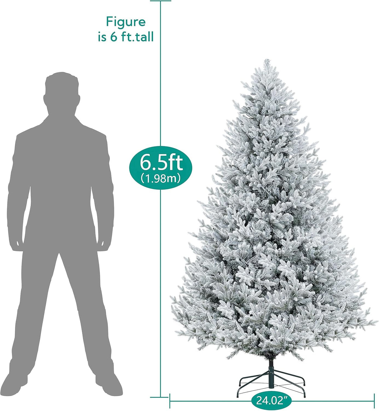 Árbol de Navidad Artificial Naomi Home 6.5ft Preiluminado 2456 Ramas
