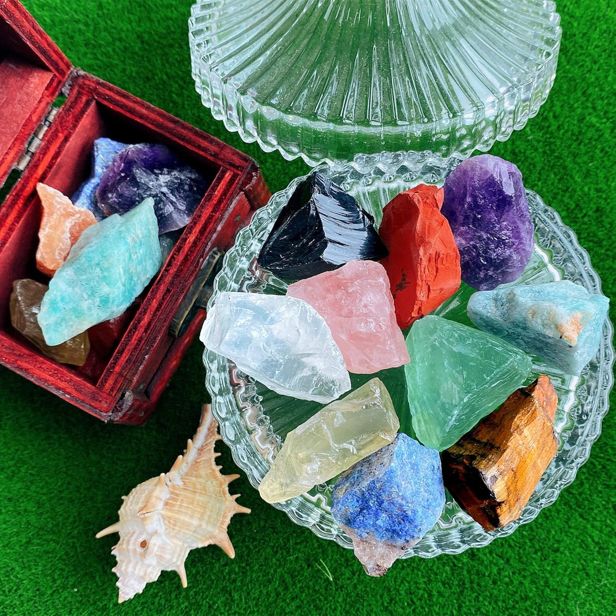QINJIEJIE Cristales de obsidiana negra, piedras preciosas