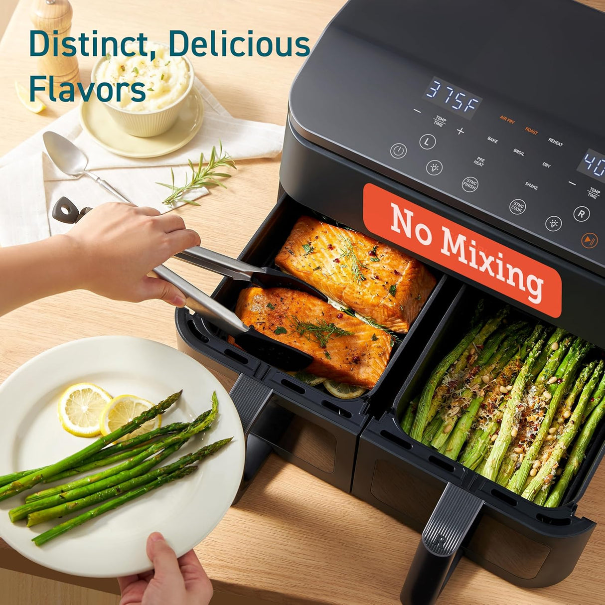 Freidora de aire COSORI 9Qt, 10-en-1, doble cesto, recetas