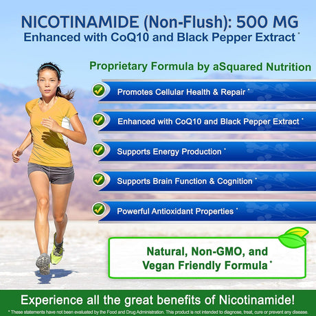 Suplementos Nicotinamida con CoQ10 (120 cápsulas)  500 mg