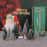 Arbolito Navidad Mini Botella Cepillo 30pcs Base Madera