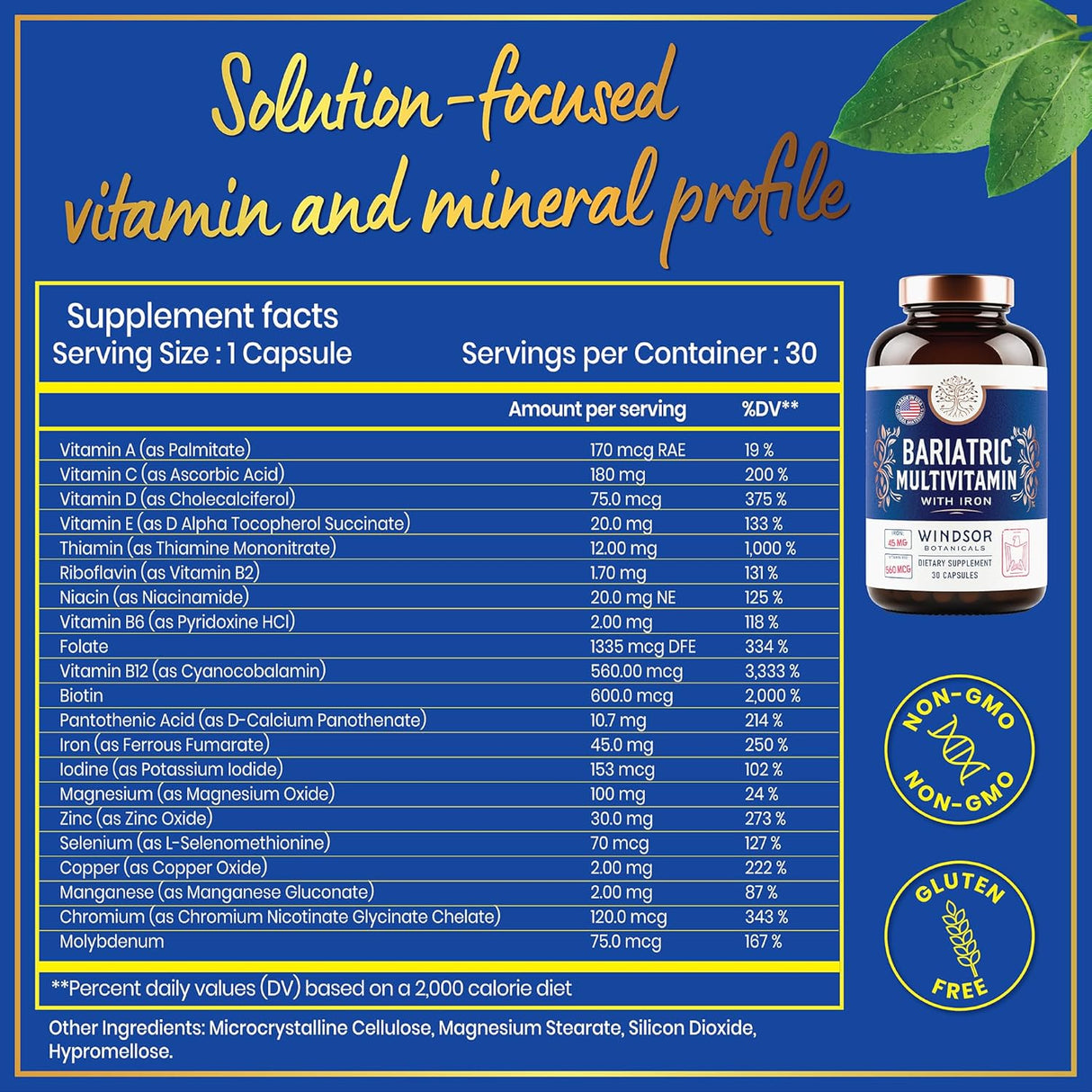 Multivitamínico Bariátrico con Hierro - 45mg - 30 Cápsulas
