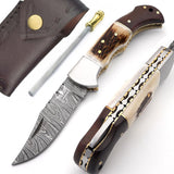 Cuchillo de bolsillo de caza plegables hechos a mano acero