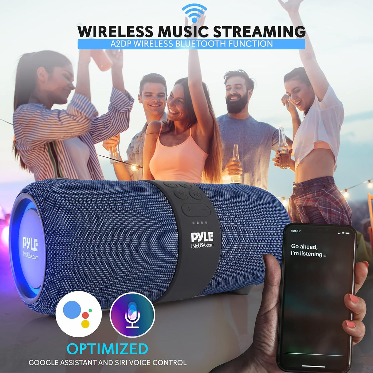 Parlantes Portátiles Bluetooth PYLE-HOME PSBWP9BL