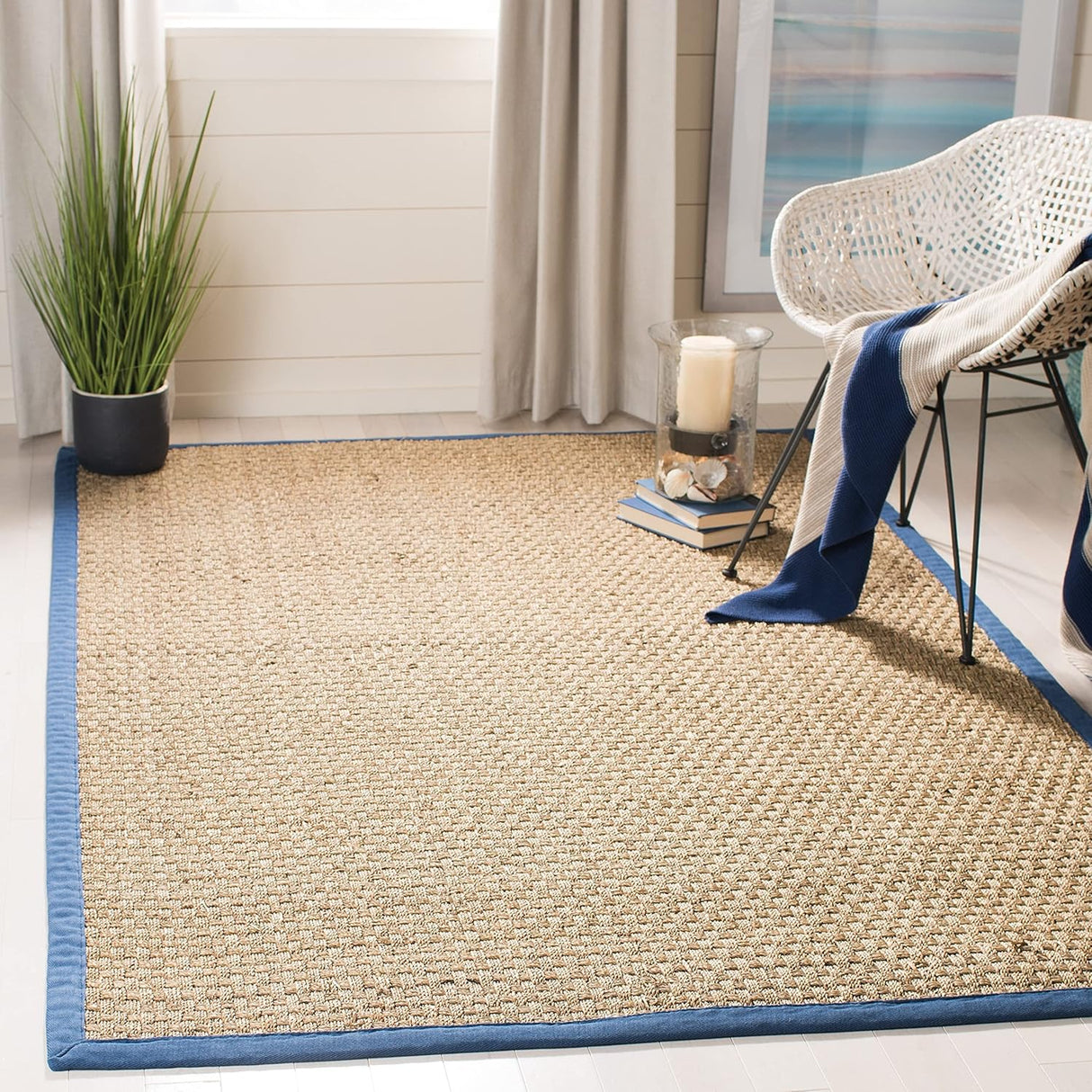 Alfombra de fibra natural, SAFAVIEH, diseño en canasta, NF114T