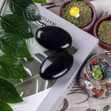 Piedra de Palma de Obsidiana Negra - Cristal Sanador Ovalado