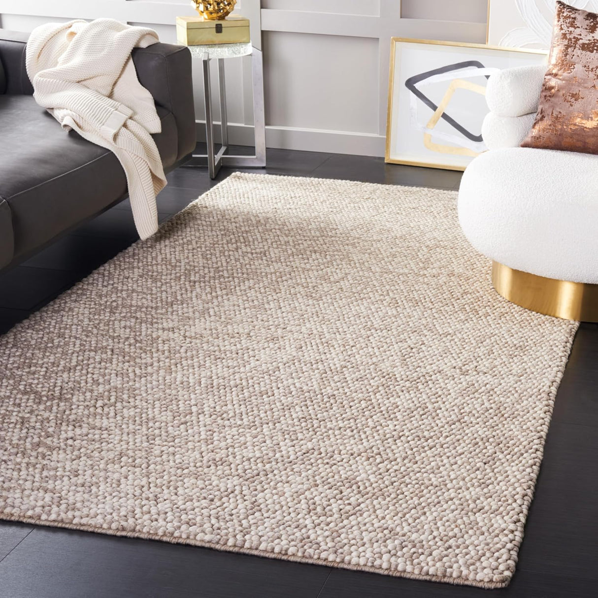 Alfombra de área, lana hecha a mano, ideal para espacios de alto tránsito, modelo NAT620B