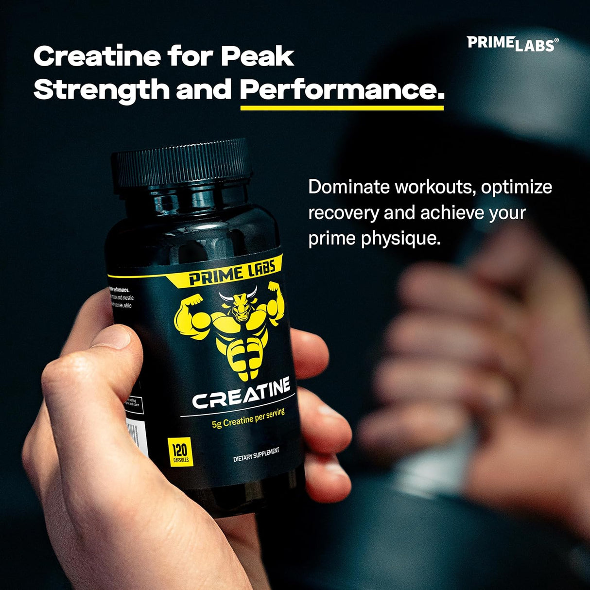 Creatina en cápsulas Prime Labs - 5g, 120 cápsulas