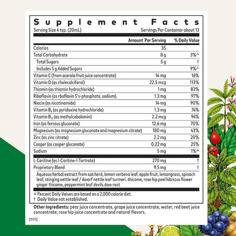 Floradix Iron Sport Líquido Mineral y Vitaminas - Energía y Nutrición 8.5 oz