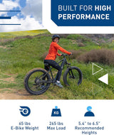 Bicicleta eléctrica Hiboy P6, 1000W, 62.1 millas, 26” fat tire