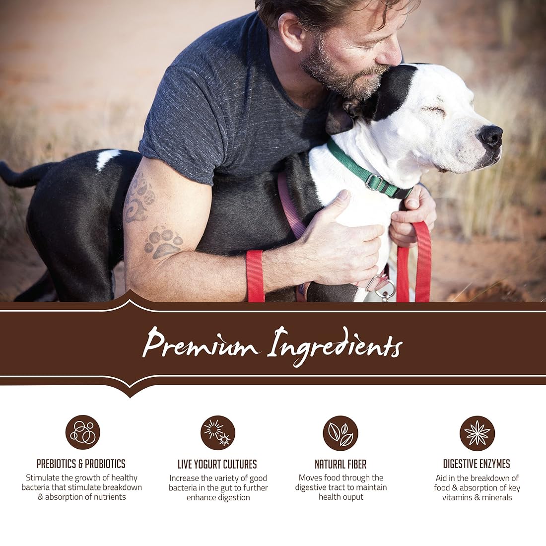 Alimento seco natural para perros, receta de harina de cordero.