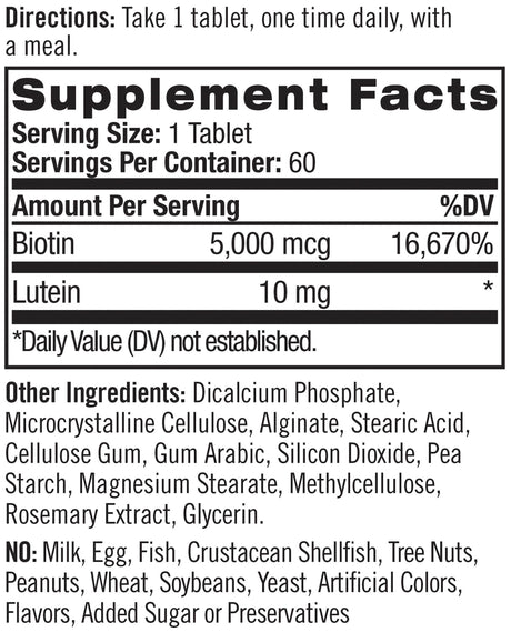 Luteina de 5,000 mcg, 60 unidades