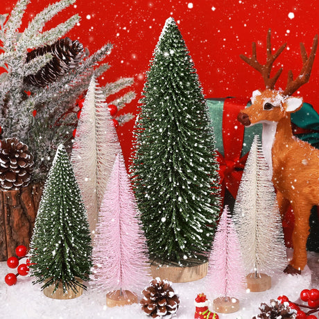 Mini Árboles de Navidad Artificiales, Decoración, 6 Piezas