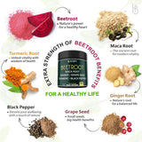 Cápsulas 6en1 Remolacha con Maca, Uva, Jengibre, Cúrcuma y Pimienta Vegan