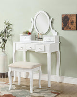 Vanidad Ashley de Roundhill Furniture con taburete y espejo