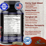 Suplemento Horny Goat Weed con maca, L-arginina 120 cápsulas