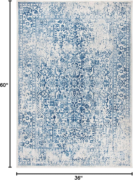 Alfombra Oriental Distressed No Desprende para Sala o Dormitorio EVK256N