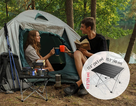 Mesa de Camping Plegable Ligera, Mesa Lateral para Playa
