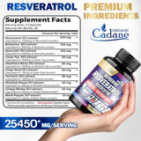 Suplemento de resveratrol prémium de 25450 mg Organic Cadane