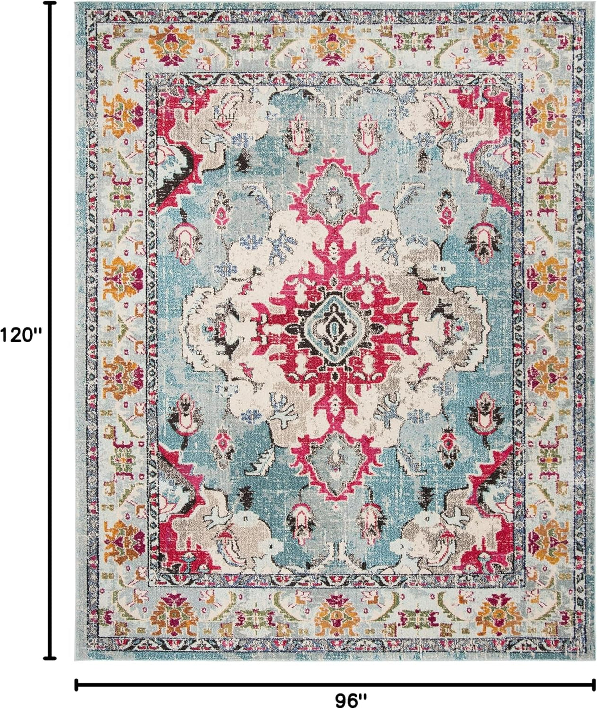 Alfombra de área, diseño medallón bohemio, modelo MNC243J