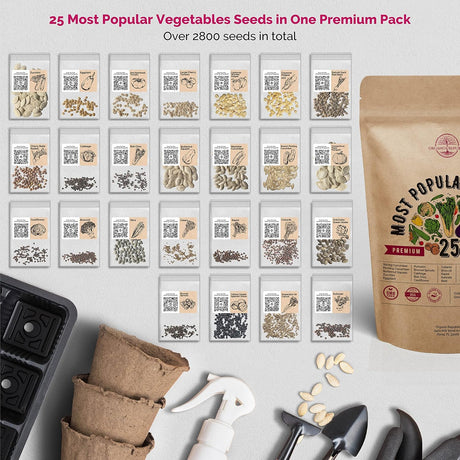Semillas Organo Republic - 25 Paquetes de Vegetales y Frutas